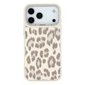 iPhone 17 Pro Jaucase magnetisk hybrid-cover med leopardprint - Hvid