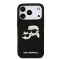 iPhone 17 Pro Karl Lagerfeld Double Heads MagSafe cover i flydende silikone - sort