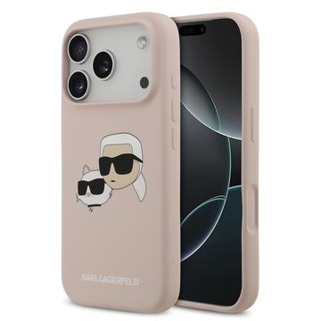 iPhone 17 Pro Karl Lagerfeld Double Heads MagSafe cover i flydende silikone - Pink