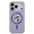 iPhone 17 Pro Karl Lagerfeld Karl and Choupette MagSafe Cover i flydende silikone - Lilla