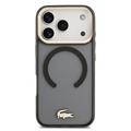 iPhone 17 Pro Lacoste Frosted Finish Gold Logo Hybrid Cover - MagSafe-kompatibel - Sort