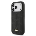 iPhone 17 Pro Lacoste Monogramme Gold Logo Cover - MagSafe-kompatibelt - Sort