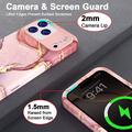 iPhone 17 Pro luksus marmor hybrid cover - pink / guld