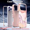 iPhone 17 Pro luksus marmor hybrid cover - pink / guld