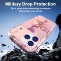 iPhone 17 Pro luksus marmor hybrid cover - lilla / guld