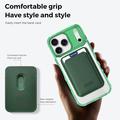 iPhone 17 Pro MagSafe Cover med kortholder - grøn / gennemsigtig