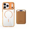 iPhone 17 Pro MagSafe Cover med kortholder - orange / gennemsigtig