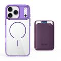iPhone 17 Pro MagSafe Cover med kortholder - lilla / gennemsigtig