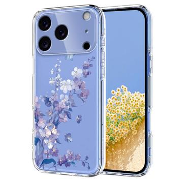 iPhone 17 Pro Max TPU-cover med blomstermønster - Lilla