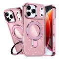iPhone 17 Pro Max Glitter Hybrid Cover med Kickstand - MagSafe-kompatibel - Pink