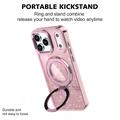 iPhone 17 Pro Max Glitter Hybrid Cover med Kickstand - MagSafe-kompatibel - Pink