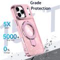 iPhone 17 Pro Max Glitter Hybrid Cover med Kickstand - MagSafe-kompatibel - Pink