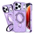 iPhone 17 Pro Max Glitter Hybrid cover med kickstand - MagSafe-kompatibel - Lilla