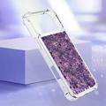 iPhone 17 Pro Max Glitter Quicksand TPU Cover - Lilla hjerter