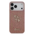 iPhone 17 Pro Max Guess Fixed Glitter 4G Metal Logo Cover - Pink