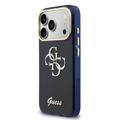 iPhone 17 Pro Max Guess IML 4G Script Metal Logo Cover - Blå