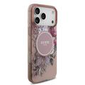 iPhone 17 Pro Max Guess IML Flowers cover med perlerem - Pink