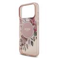 iPhone 17 Pro Max Guess IML Flowers cover med perlerem - Pink