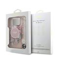 iPhone 17 Pro Max Guess IML Flowers cover med perlerem - Pink