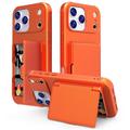iPhone 17 Pro Max Hybrid Cover med Spejl og Kortholder - Orange