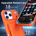 iPhone 17 Pro Max Hybrid Cover med Spejl og Kortholder - Orange