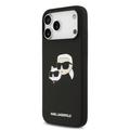 iPhone 17 Pro Max Karl Lagerfeld Double Heads MagSafe cover i flydende silikone - Sort