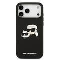 iPhone 17 Pro Max Karl Lagerfeld Double Heads MagSafe cover i flydende silikone - Sort