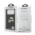 iPhone 17 Pro Max Karl Lagerfeld Double Heads MagSafe cover i flydende silikone - Sort