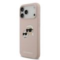 iPhone 17 Pro Max Karl Lagerfeld Double Heads MagSafe cover i flydende silikone - Pink