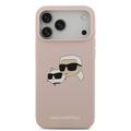 iPhone 17 Pro Max Karl Lagerfeld Double Heads MagSafe cover i flydende silikone - Pink