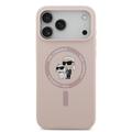 iPhone 17 Pro Max Karl Lagerfeld Karl and Choupette MagSafe Cover i flydende silikone - Pink