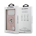 iPhone 17 Pro Max Karl Lagerfeld Karl and Choupette MagSafe Cover i flydende silikone - Pink