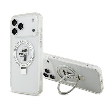 iPhone 17 Pro Max Karl Lagerfeld Ringstand Karl & Choupette Mag Case - Hvid
