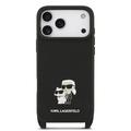 iPhone 17 Pro Max Karl Lagerfeld Saffiano Crossbody Metal Karl & Choupette Cover - Sort