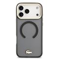 iPhone 17 Pro Max Lacoste Frosted Finish Gold Logo Hybrid Cover - MagSafe-kompatibel - Sort