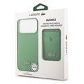 iPhone 17 Pro Max Lacoste Iconic Petit Pique MagSafe cover og magnetisk kortholder - Grøn
