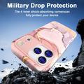 iPhone 17 Pro Max luksus marmor hybrid cover - pink / guld