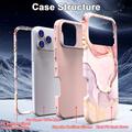 iPhone 17 Pro Max luksus marmor hybrid cover - pink / guld