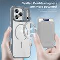 iPhone 17 Pro Max MagSafe Cover med kortholder - grå / gennemsigtig
