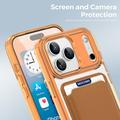 iPhone 17 Pro Max MagSafe Cover med kortholder - orange / gennemsigtig