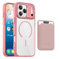 iPhone 17 Pro Max MagSafe Cover med kortholder - pink / gennemsigtig