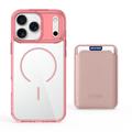 iPhone 17 Pro Max MagSafe Cover med kortholder - pink / gennemsigtig