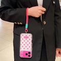 iPhone 17 Pro Max PC / TPU Cover med linsefilm og rem - Polka Dot - Hot Pink