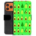 iPhone 17 Pro Max Premium Flip Cover med Pung - Avocadomønster