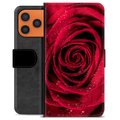 iPhone 17 Pro Max Premium Flip Cover med Pung - Rose