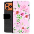 iPhone 17 Pro Max Premium Flip Cover med Pung - Vandfarveblomster