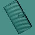 iPhone 17 Pro Max Premium Wallet-etui med rem - kulfiberstruktur - Kulstofgrøn