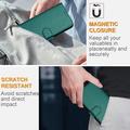 iPhone 17 Pro Max Premium Wallet-etui med rem - kulfiberstruktur - Kulstofgrøn