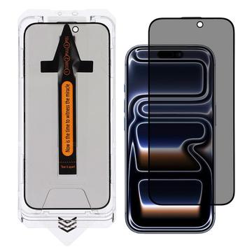 iPhone 17 Pro Max Privacy Skærmbeskyttelse Hærdet Glas med installationsværktøj - 9H - sort kant