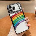 iPhone 17 Pro Max Regnbue Kviksand Hybrid Cover med Rhinestone-kameradekor